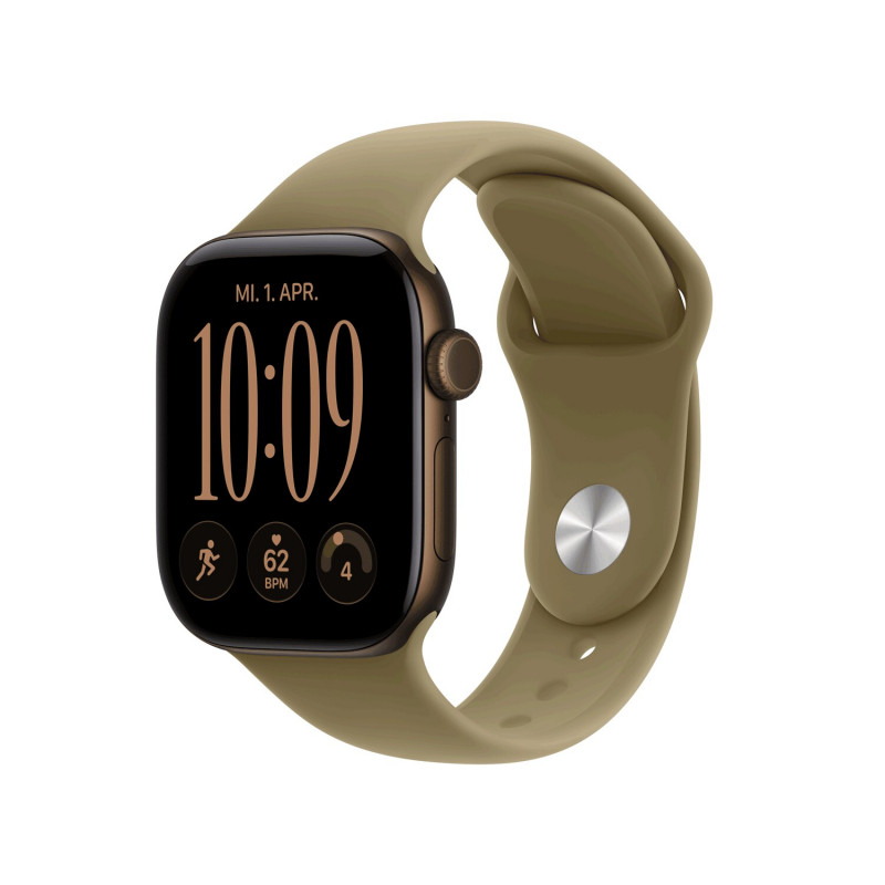 Apple Watch Series 12 GPS + Cellular 42mm tumši bronzas alumīnija korpuss ar olīvu sporta siksniņu - S/M