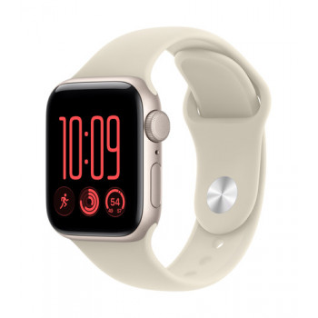 Apple Watch SE 3 GPS 40 mm Starlight alumīnija korpuss ar smilškrāsas sporta siksniņu, M/L