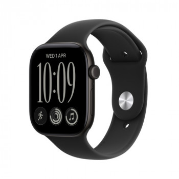 Apple Watch Series 12 GPS + Cellular 42 mm melns alumīnija korpuss ar melnu sporta siksniņu, S/M