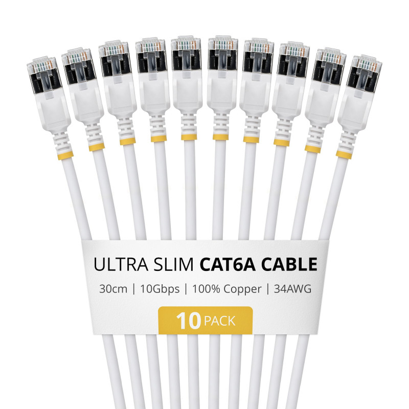 StarTech slaids Cat6a U/FTP savienojuma kabelis RJ45, 0,3 m, 10 gab.