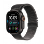 Apple Watch Ultra 4 GPS + Cellular 49mm melna titāna korpuss ar melnu titāna Milanese cilpu - L