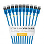 StarTech.com Slim Cat6a U/FTP Patch Cable RJ45, 0,15 m, Zils, 10-Pack