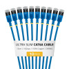 StarTech.com Slim Cat6a U/FTP Patch Cable RJ45, 0,15 m, Zils, 10-Pack
