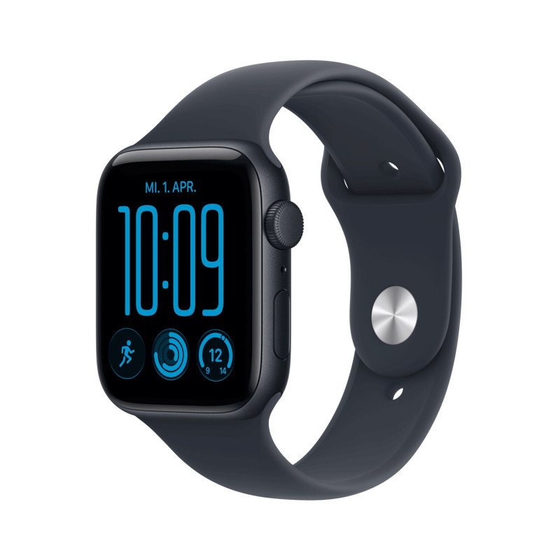 Apple Watch SE 3 GPS 44 mm Midnight alumīnija korpuss ar zilu sporta siksniņu, S/M