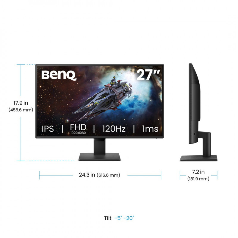 BenQ GW2790P 27 IPS 1920x1080 120Hz 1ms Eye-Care plata ekrāna spēļu monitors