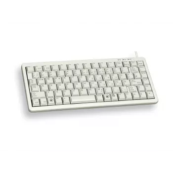 Cherry Slim Line G84-4100 kompakta klaviatūra, PS/2 + USB, 83 taustiņi, vācu izkārtojums (QWERTZ), gaiši pelēka