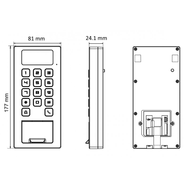 Hikvision DS-K1T502DBFWX piekļuves kontroles lasītājs pelēks
