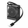 SHARGE Ievelkams 65 GaN lādētājs, 65 W, 2x USB-C, iebūvēts USB-C kabelis, melns