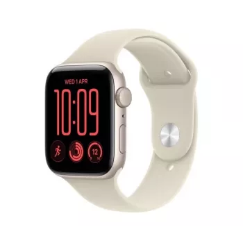 Apple Watch SE 3 GPS 44 mm Starlight alumīnija korpuss ar smilškrāsas sporta siksniņu, M/L