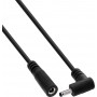 InLine® līdzstrāvas pagarinājuma kabelis, leņķa kontaktdakša, 3,5 x 1,35 mm, melns, 0,5 m