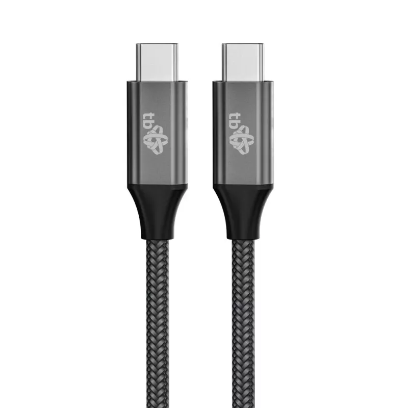 TB pīts USB 3.2 Gen 2 kabelis USB-C uz USB-C, 1 m, 100 W, melns