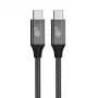 TB pīts USB 3.2 Gen 2 kabelis USB-C uz USB-C, 1 m, 100 W, melns