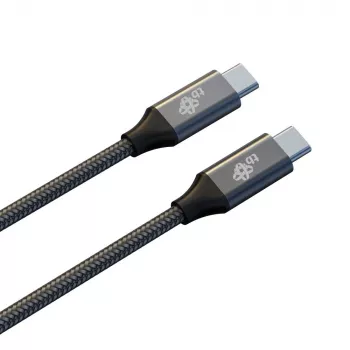 TB pīts USB 3.2 Gen 2 kabelis USB-C uz USB-C, 1 m, 100 W, melns