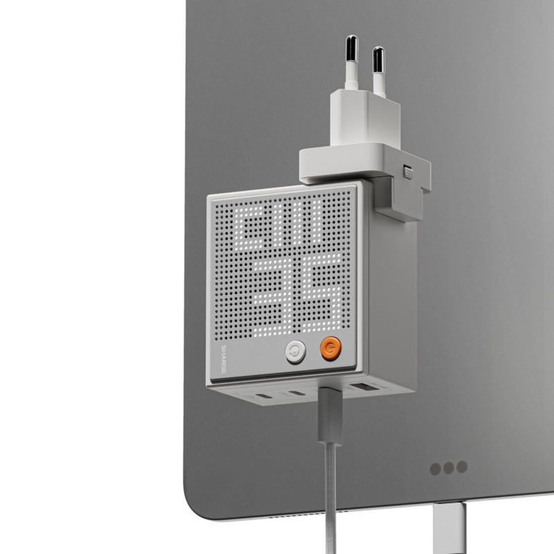 SHARGE Pixel 100 GaN lādētājs, 100W, 3x USB-C, 1x USB-A - balts