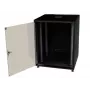 IT-BUDGET 19 inch Tīkla skapis SJB, 12U, 600x600 mm (PxD), Stikla durvis, Aizmugurējais panelis, Melns