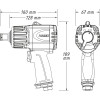 HAZET 9013MTT Twin Turbo pneimatiskā trieciena uzgriežņu atslēga 3/4 collas, 1890 Nm atskrūvēšanas griezes moments, melna/zila