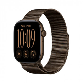 Apple Watch Series 12 GPS + Cellular 42mm tumši bronzas alumīnija korpuss ar tumši bronzas Milanese cilpu