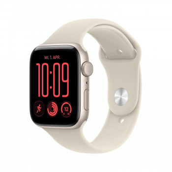 Apple Watch SE 3 GPS 44 mm Starlight alumīnija korpuss ar smilškrāsas sporta siksniņu, S/M