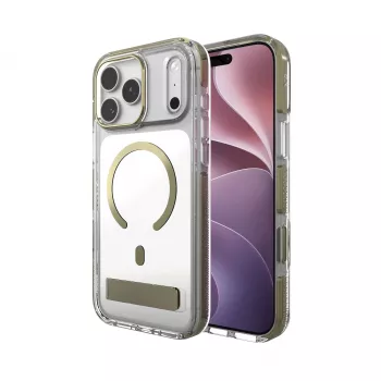 Zagg Santa Cruz Snap Metallic maciņš ar statīvu iPhone 18 Pro Max / 17 Pro Max, zelta krāsā