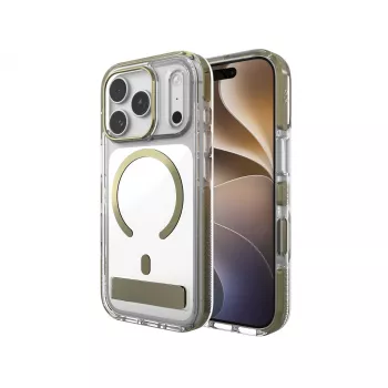 Zagg Santa Cruz Snap Metallic maciņš ar statīvu iPhone 18 Pro / 17 Pro, zelta krāsā