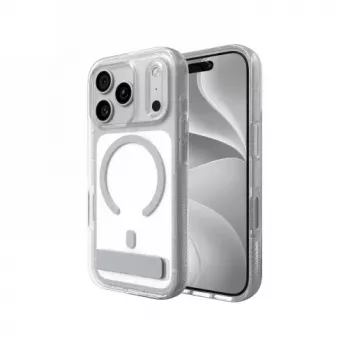 Zagg Milan Snap ar statīvu iPhone 18 Pro / 17 Pro sudraba ar spīdumiem viedtālruņa maciņš