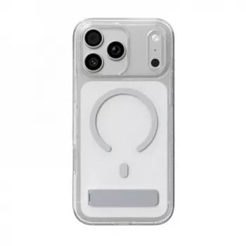 Zagg Milan Snap ar statīvu iPhone 18 Pro Max / 17 Pro Max sudraba ar spīdumiem viedtālruņa maciņš