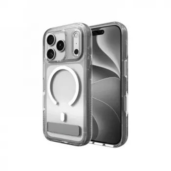Zagg Crystal Palace Snap ar statīvu iPhone 18 Pro / 17 Pro caurspīdīgs viedtālruņa maciņš