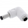 InLine® līdzstrāvas adapteris, 5,5 x 2,5 mm, kontaktdakša/ligzda, leņķveida, balts