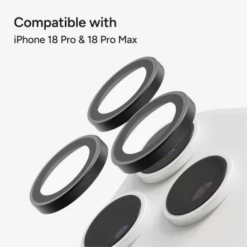 Zagg Glass Elite pretatstarojošas kameras riņķi iPhone 18 Pro Max / 17 Pro Max / 18 Pro / 17 Pro melni