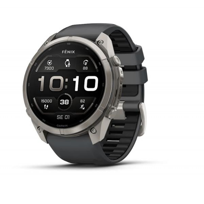 Garmin Fenix 9 Pro – 51mm titāna viedpulkstenis ar grafīta/melno silikona siksniņu