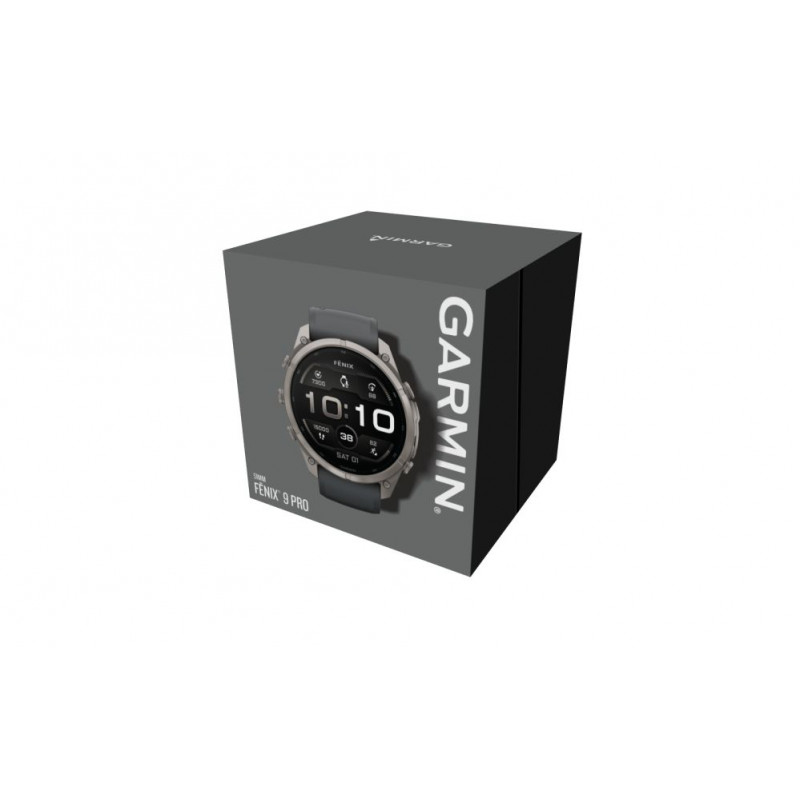 Garmin Fenix 9 Pro – 51mm titāna viedpulkstenis ar grafīta/melno silikona siksniņu