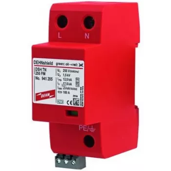 DEHN DEHNshield DSH TN 255 FM kombinētais pārsprieguma aizsargs 1.+2. tipa vienfāzes TN sistēmām (941205)