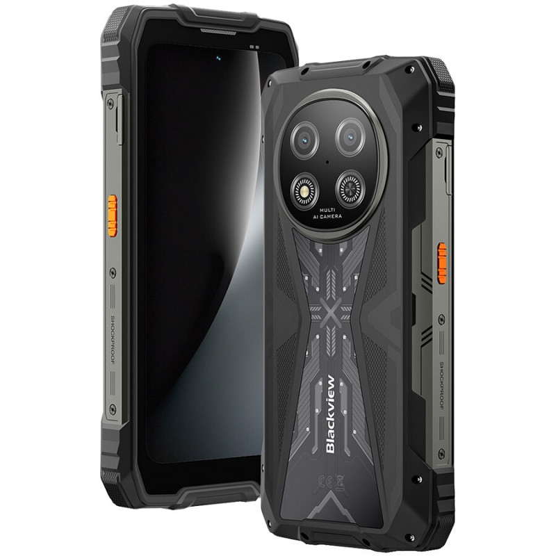 Blackview ROCK 2 5G viedtālrunis 12GB/256GB, 6,67 inch HD+ 120Hz, Unisoc T8100, 15000 mAh, NFC, MIL-STD-810H, Android 16, melns
