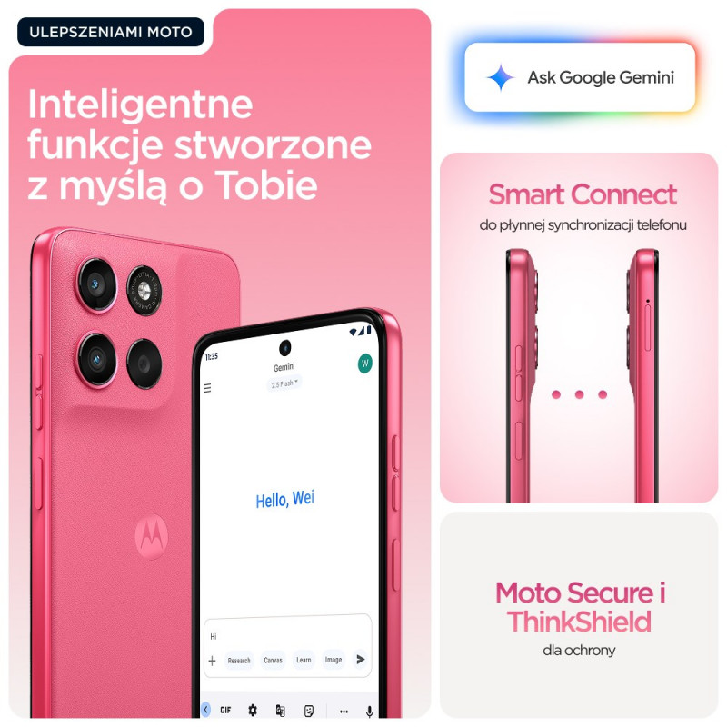 Motorola moto g57 power 5G viedtālrunis 12GB/256GB, 6,72 inch, 7000 mAh, Dual SIM, Android 16, rozā