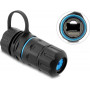 Delock kabeļa savienotājs RJ45 ligzda uz RJ45 ligzda Cat.6A ar M20 x 1,5 mm vītni un noslēgvāciņu ar korpusu IP68 putekļu un ūdensnecaurlaidīgs (91840)