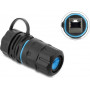 Delock kabeļa savienotājs RJ45 ligzda uz RJ45 ligzda Cat.6A ar M23.5 x 1.5 mm vītni un vāciņu ar korpusu IP68 putekļu un ūdens necaurlaidīgs (91841)