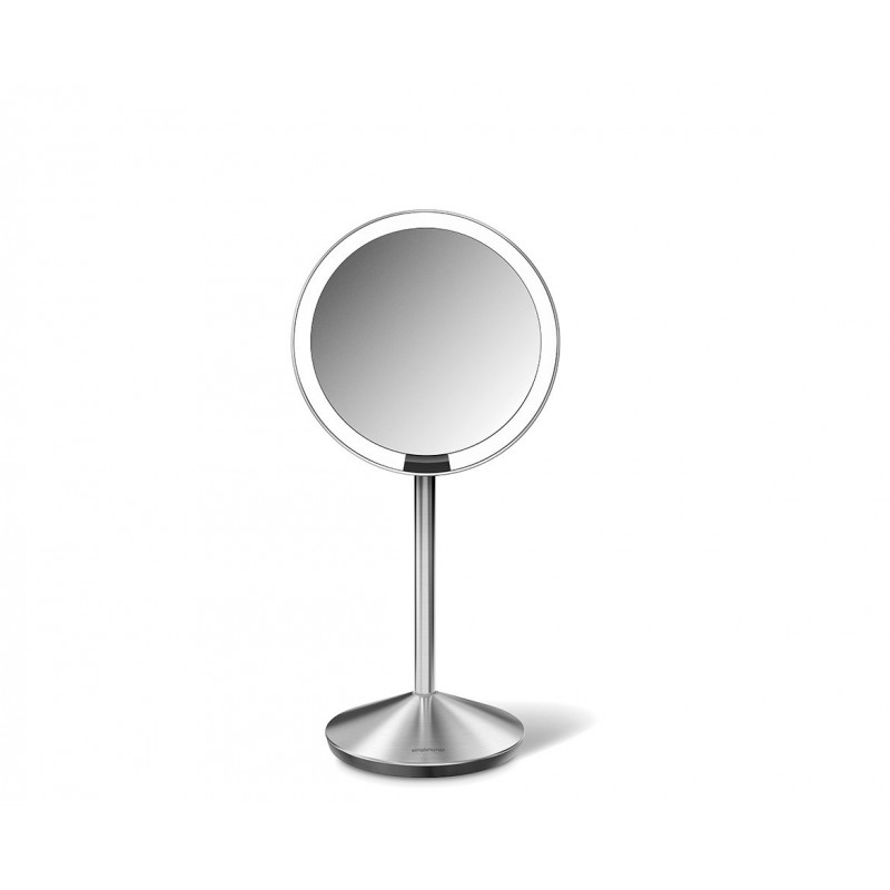 simplehuman salokāmais spogulis ar sensoru, 12 cm, uzlādējams, matēts nerūsējošais tērauds