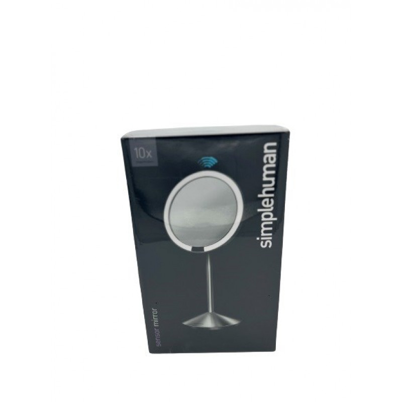 simplehuman salokāmais spogulis ar sensoru, 12 cm, uzlādējams, matēts nerūsējošais tērauds