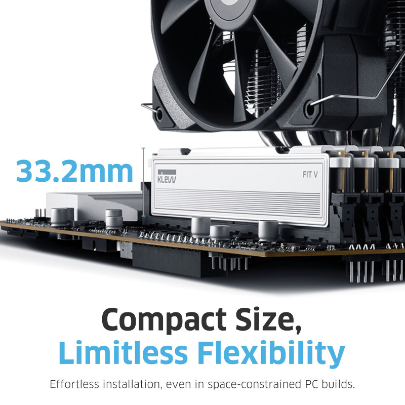 KLEVV Fit V 32GB (2x16GB) DIMM 6000MHz CL28 atmiņas komplekts, melns (KD5AGU880-60B280F)