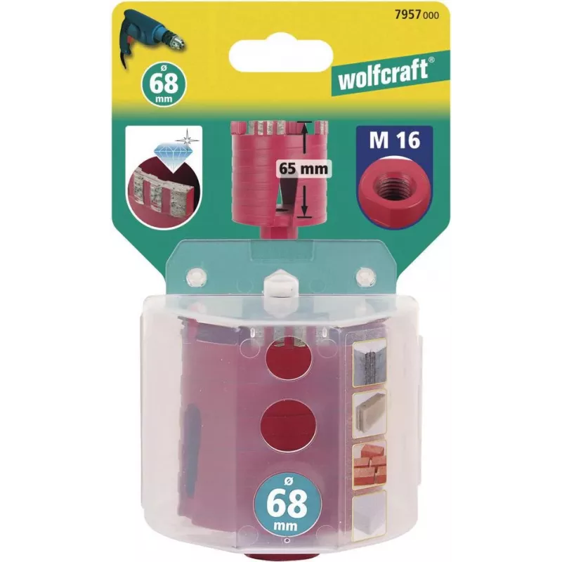 Wolfcraft 7957000 dimanta urbšanas kronis, 68 mm