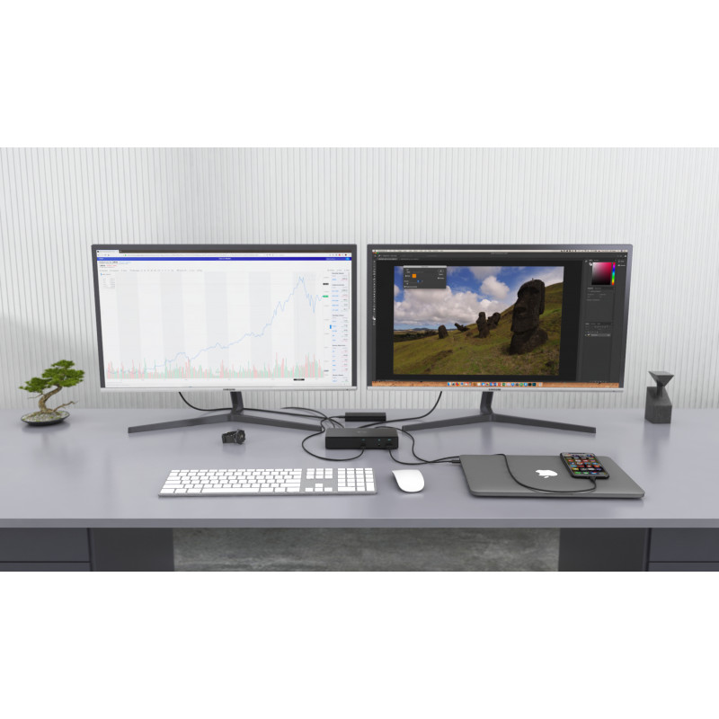 i-tec Thunderbolt 3/USB-C divu DisplayPort 4K dokstacija ar 85W PD