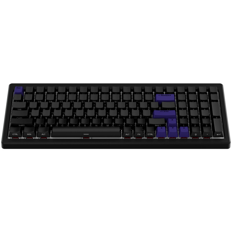 Ducky Cushion 98 spēļu tastatūra, 96%, US izkārtojums (ANSI), Shush sarkanie slēdži - matēti melna
