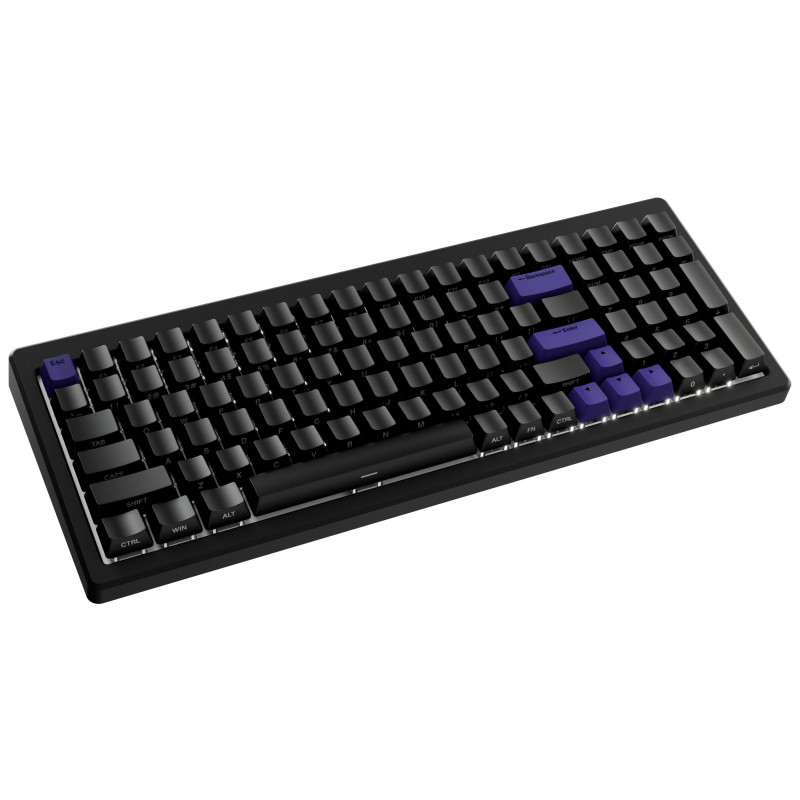 Ducky Cushion 98 spēļu tastatūra, 96%, US izkārtojums (ANSI), Shush zaļie slēdži - matēti melna