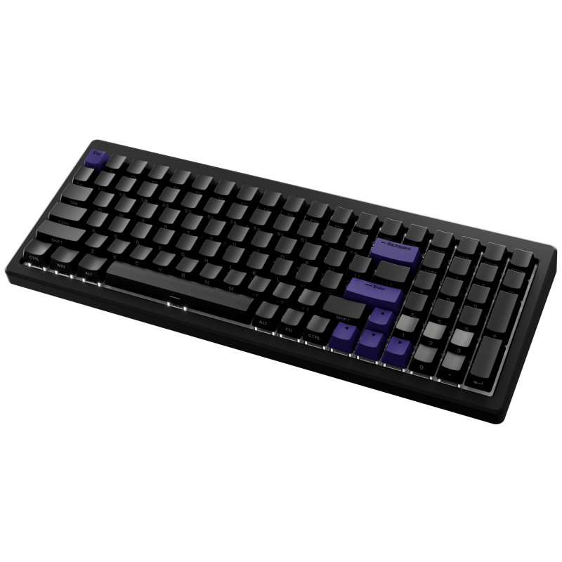 Ducky Cushion 98 spēļu tastatūra, 96%, US izkārtojums (ANSI), Shush zaļie slēdži - matēti melna