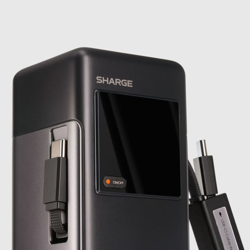 SHARGE HyperTower 170 pārnēsājamais akumulators, 25 000 mAh, 170 W, 4 vienā, melns