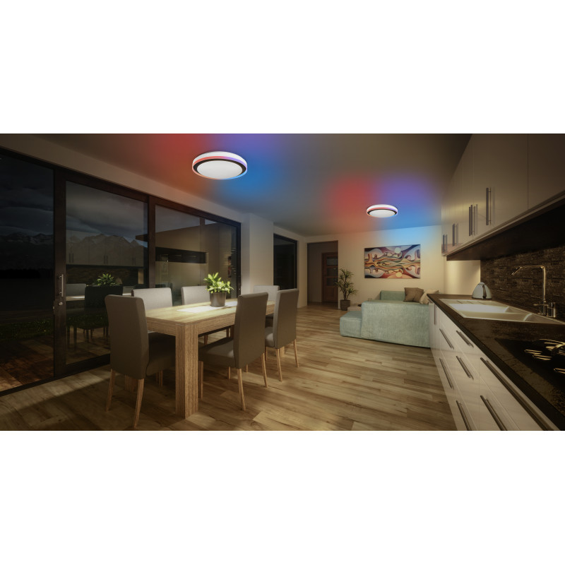 Osram SMART+ WiFi Orbis Magic sienas/griestu lampa 500 mm, RGB+TW, regulējama, 38 W - melna/balta