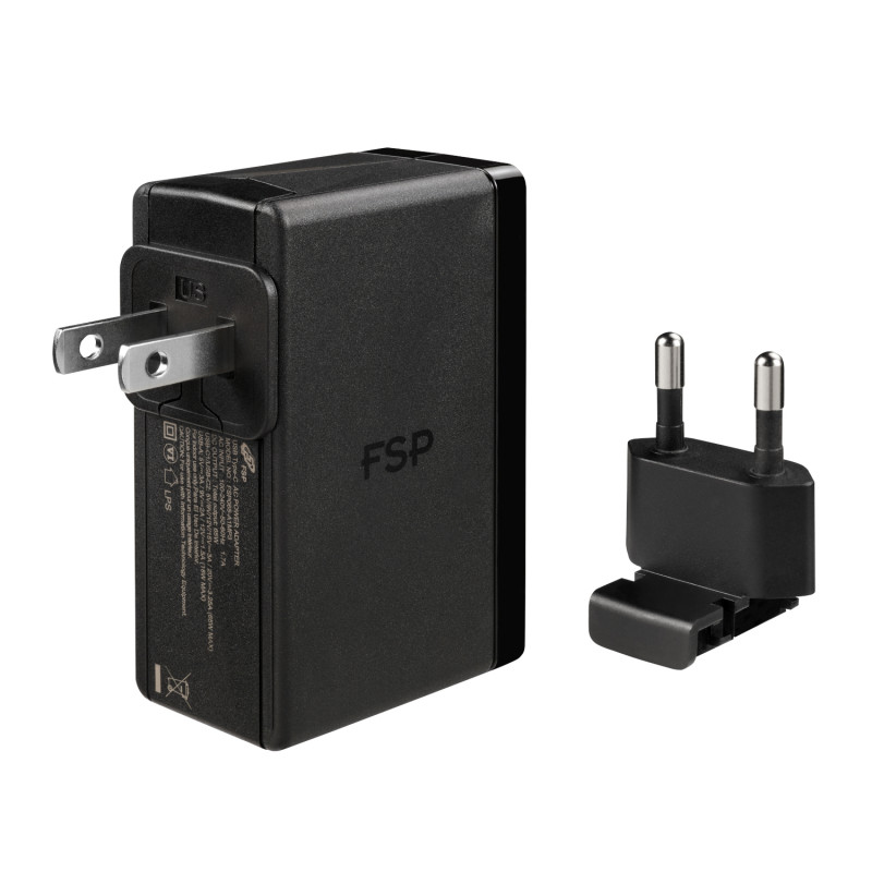 FSP 65W PD USB Type-C barošanas adapteris ar divu kontaktu kontaktdakšu