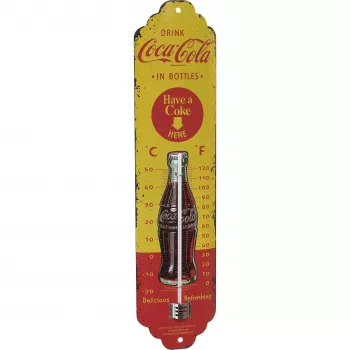 TFA Dostmann NOSTALGIC ART Coca Cola termometrs dzeltens, sarkans