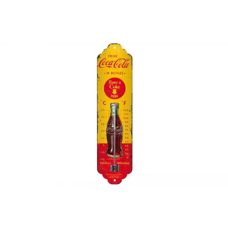 TFA Dostmann NOSTALGIC ART Coca Cola termometrs dzeltens, sarkans