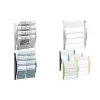 helit pie sienas stiprināms brošūru turētājs, DIN A3 ainavas orientācijā, 4 nodalījumi, melns, sānu paneļi no krāsota PP, nodalījumi no kristāldzidra PS, - 1 gabals